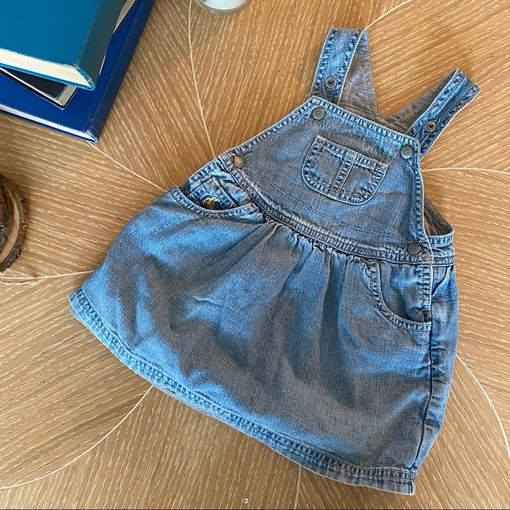 90’s Baby Gap Soft Overall Dress Grey Lining